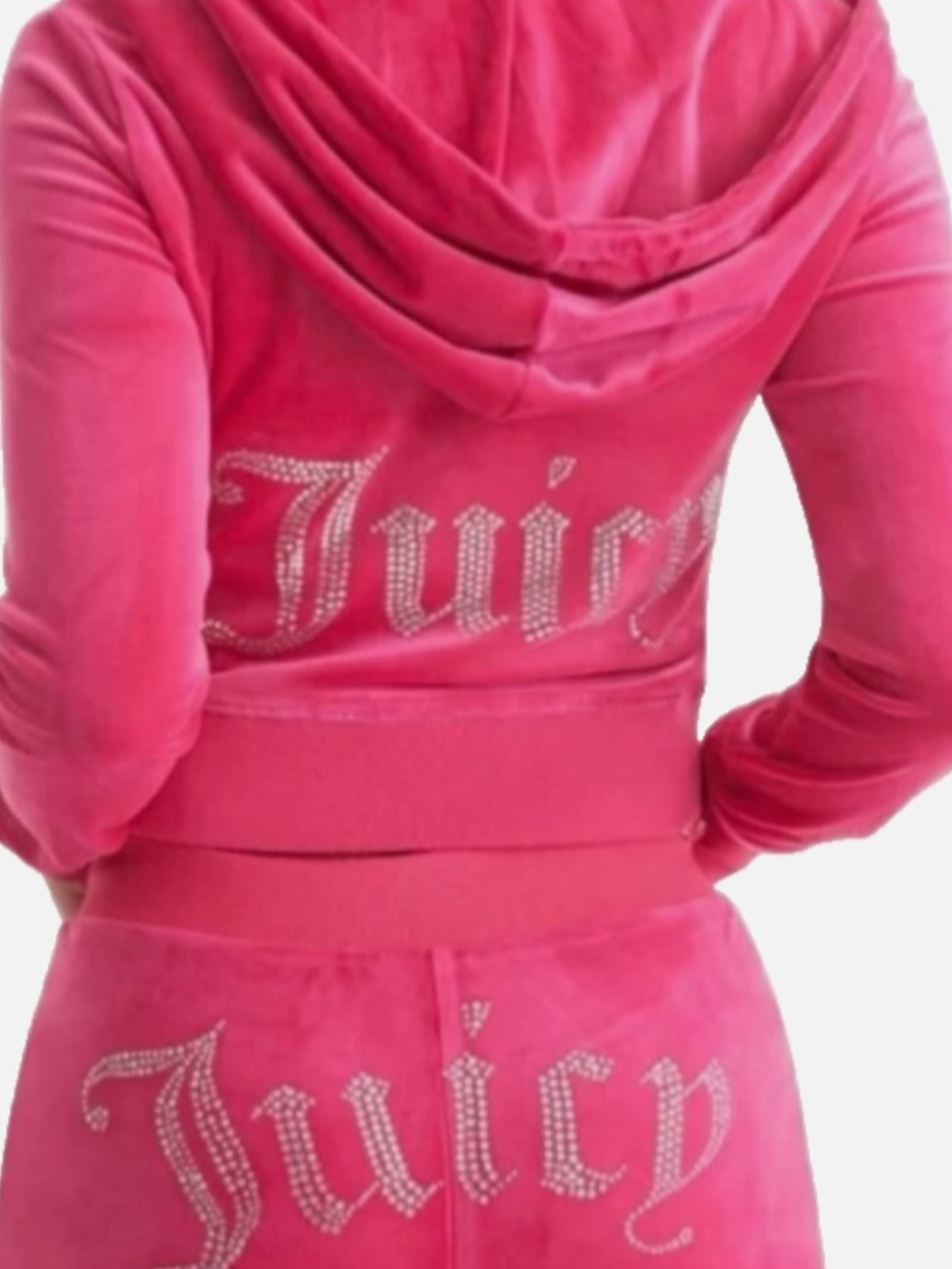 NWT Juicy Couture Bling Velour Tracksuit Hoodie & Short Set Watermelon MSRP$189